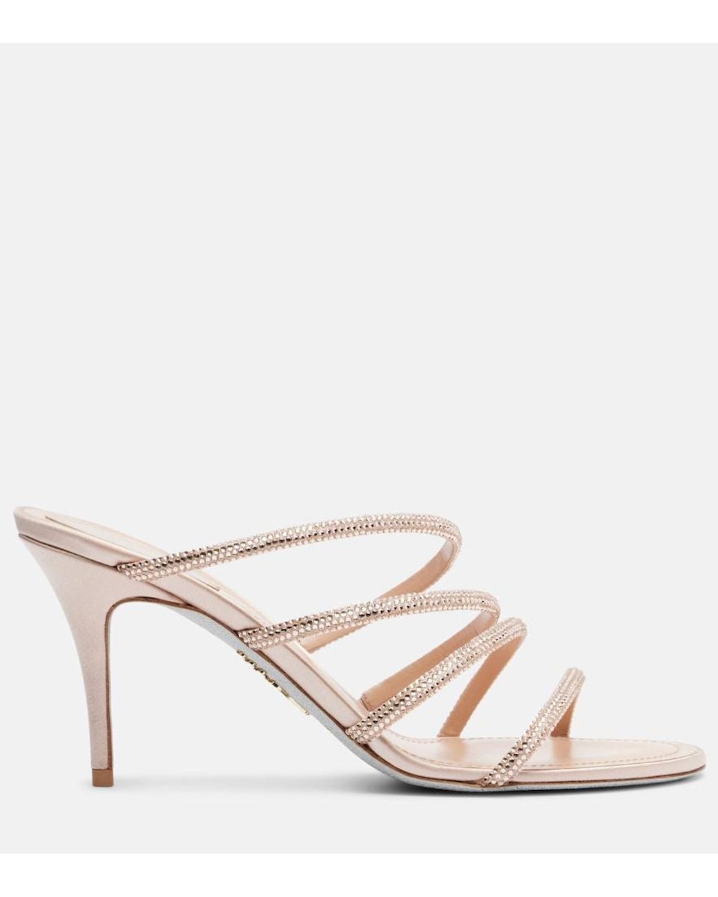 Rene Caovilla Pink Crystal-Embellished Sandals