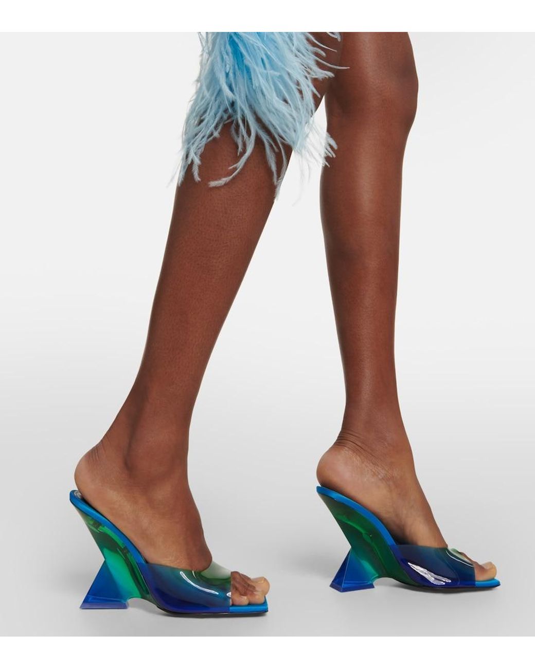 The Attico Blue Cheope Pvc Mules