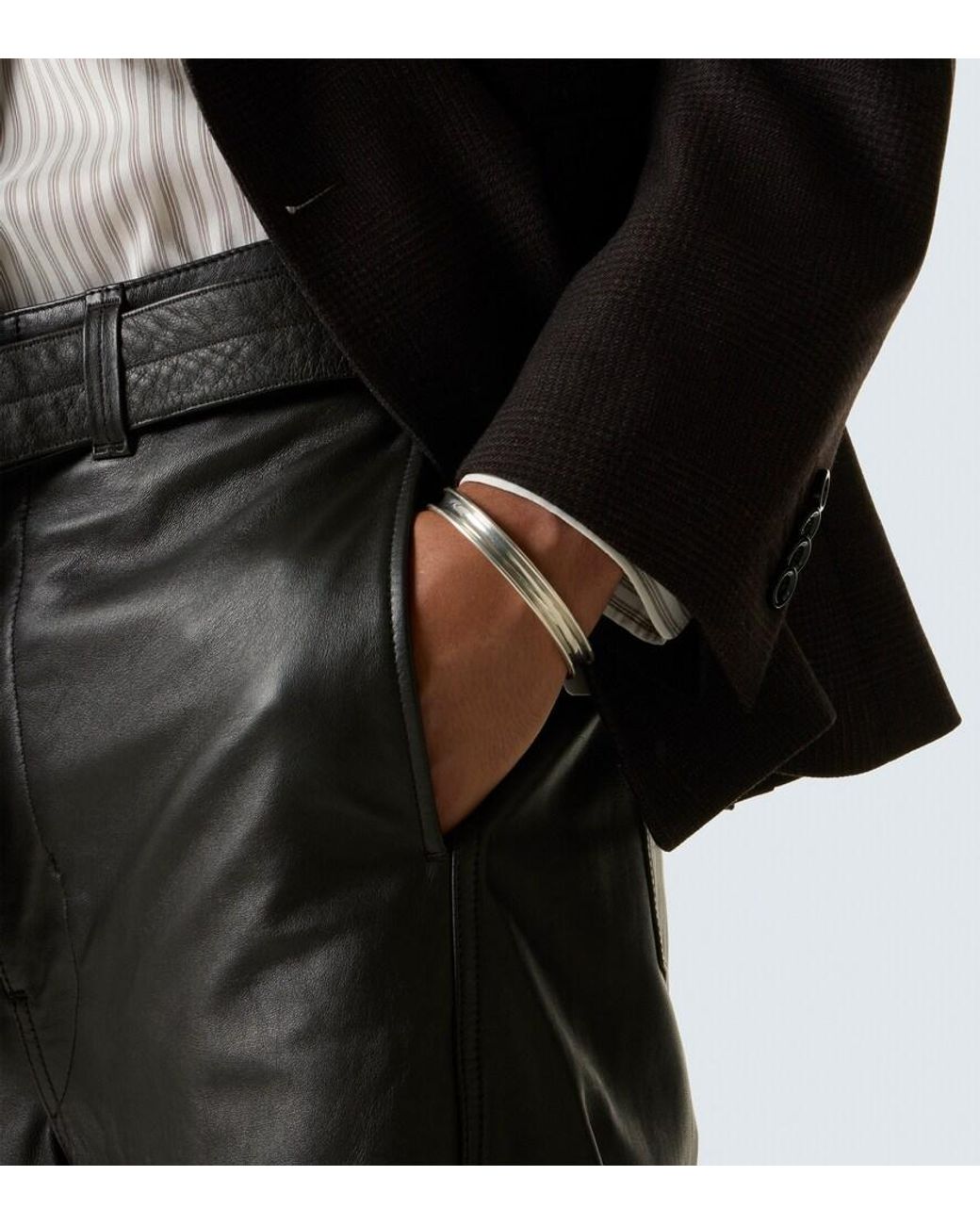 Bracelet Groove Saint Laurent pour homme en coloris White