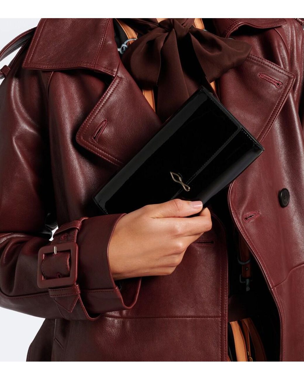 Christian Louboutin Black Bettina Patent Leather Clutch