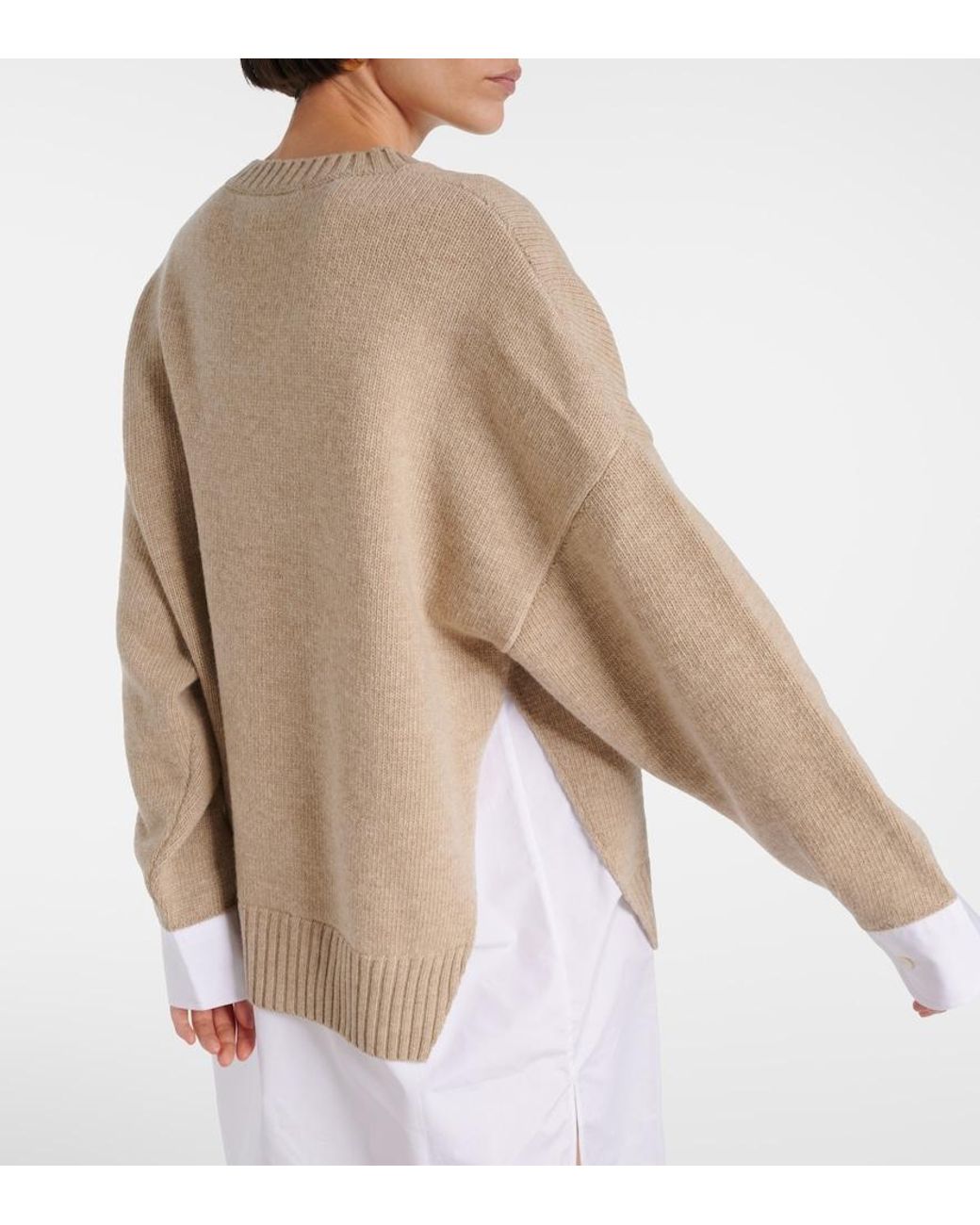 Stella McCartney Natural Layered Virgin Wool Sweater