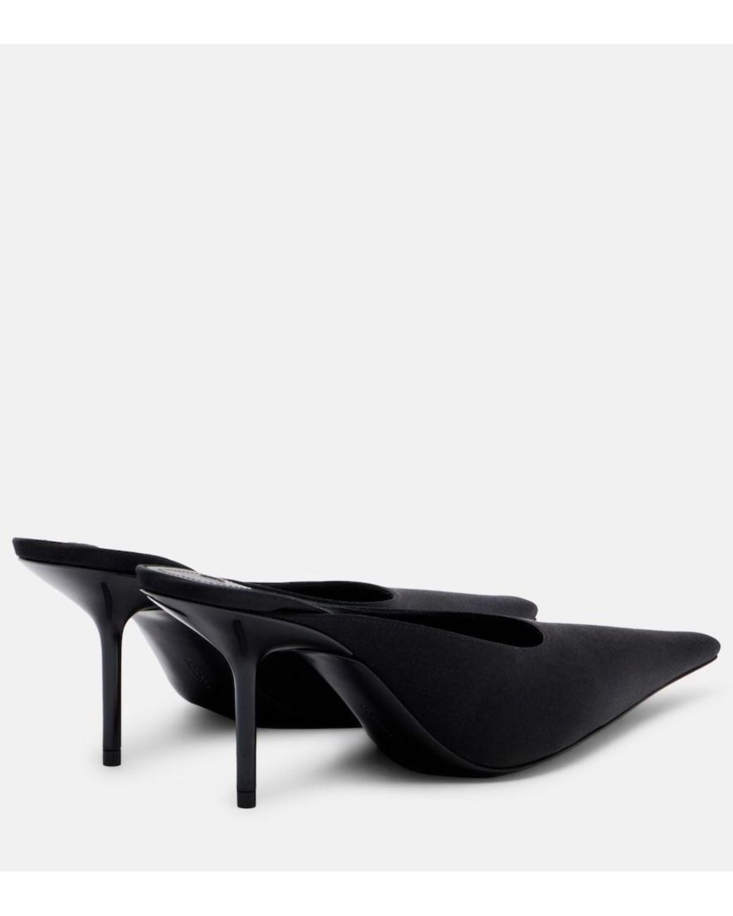 Victoria Beckham Black Sloan Satin Mules
