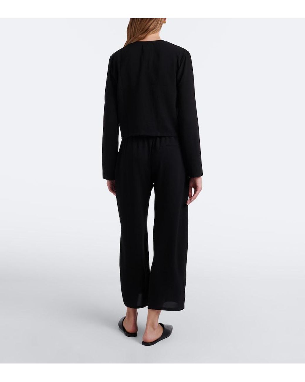 Leset Blue Ari Cropped Wide-Leg Pants