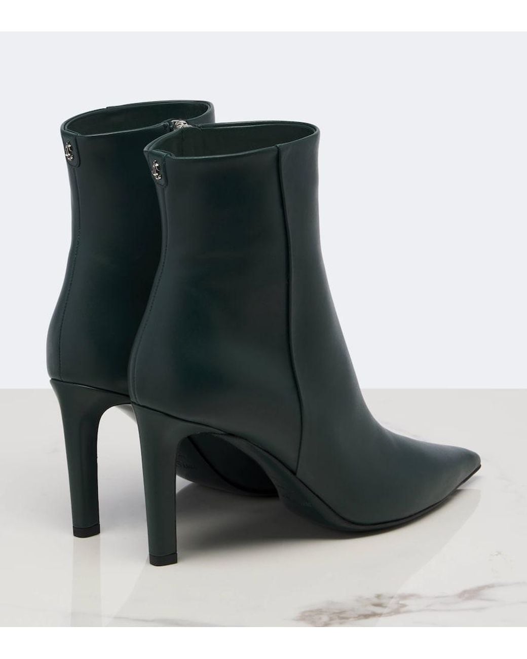 Jimmy Choo Green Frankie Leather Ankle Boots