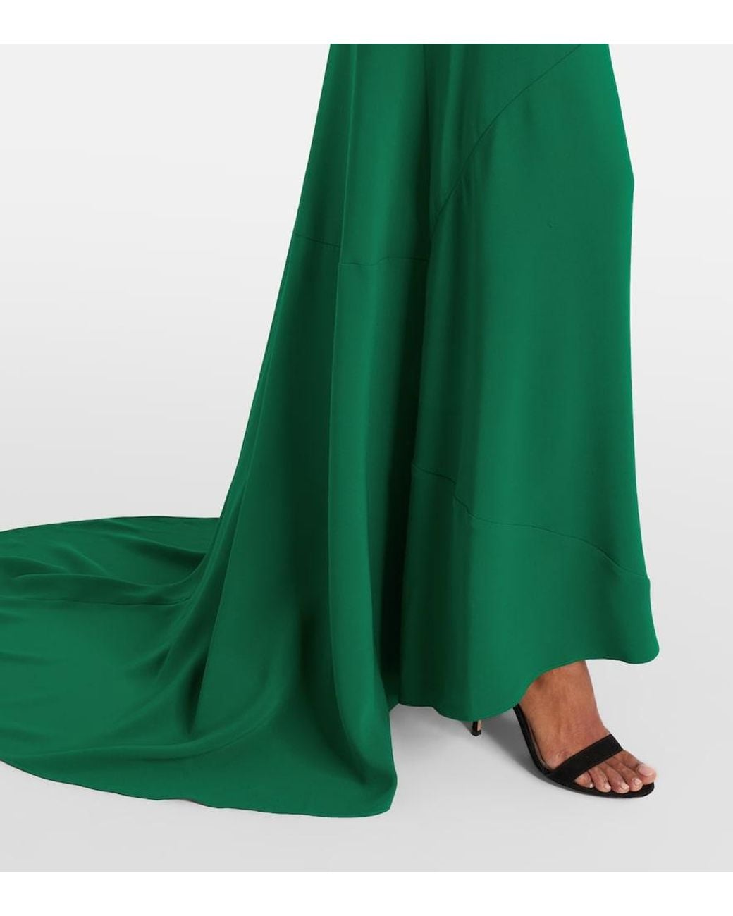 Oscar de la Renta Green Silk-Blend Gown