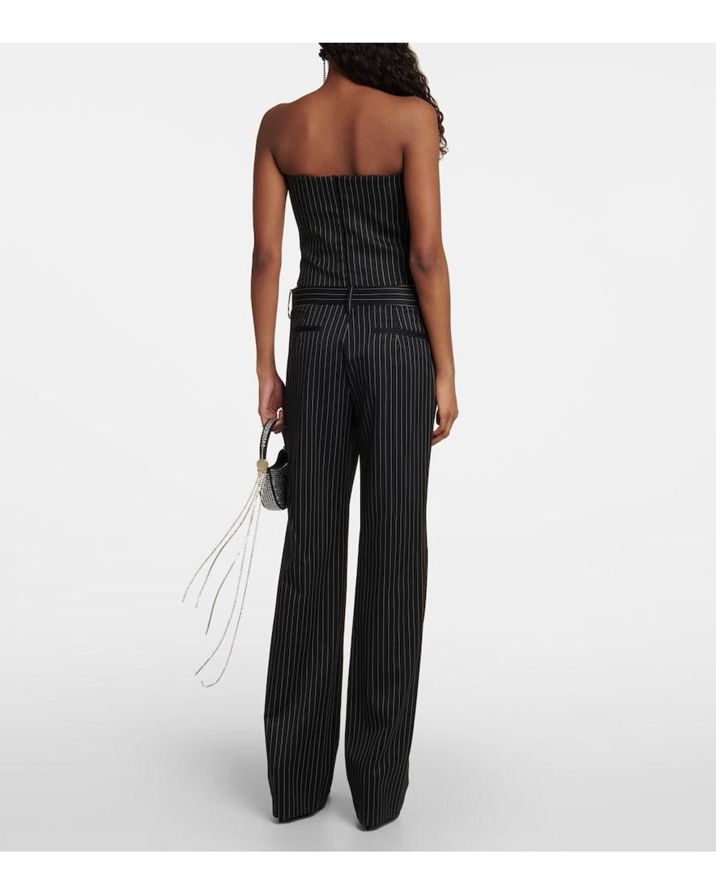 Magda Butrym Black Pinstripe Wool Bustier
