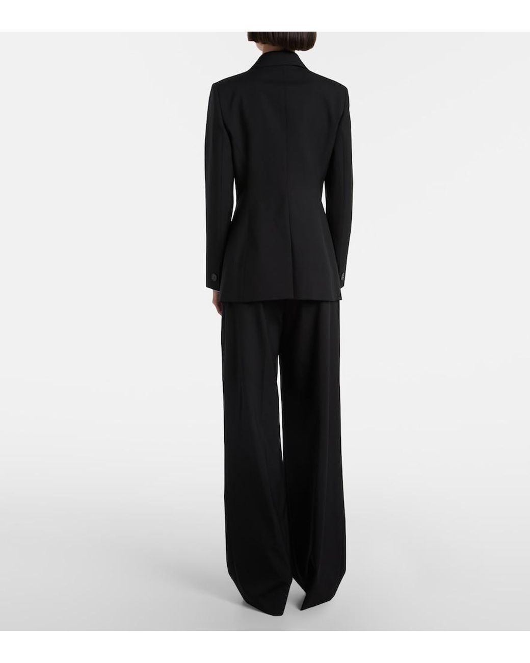 Gucci Black High-Rise Wool Straight Pants