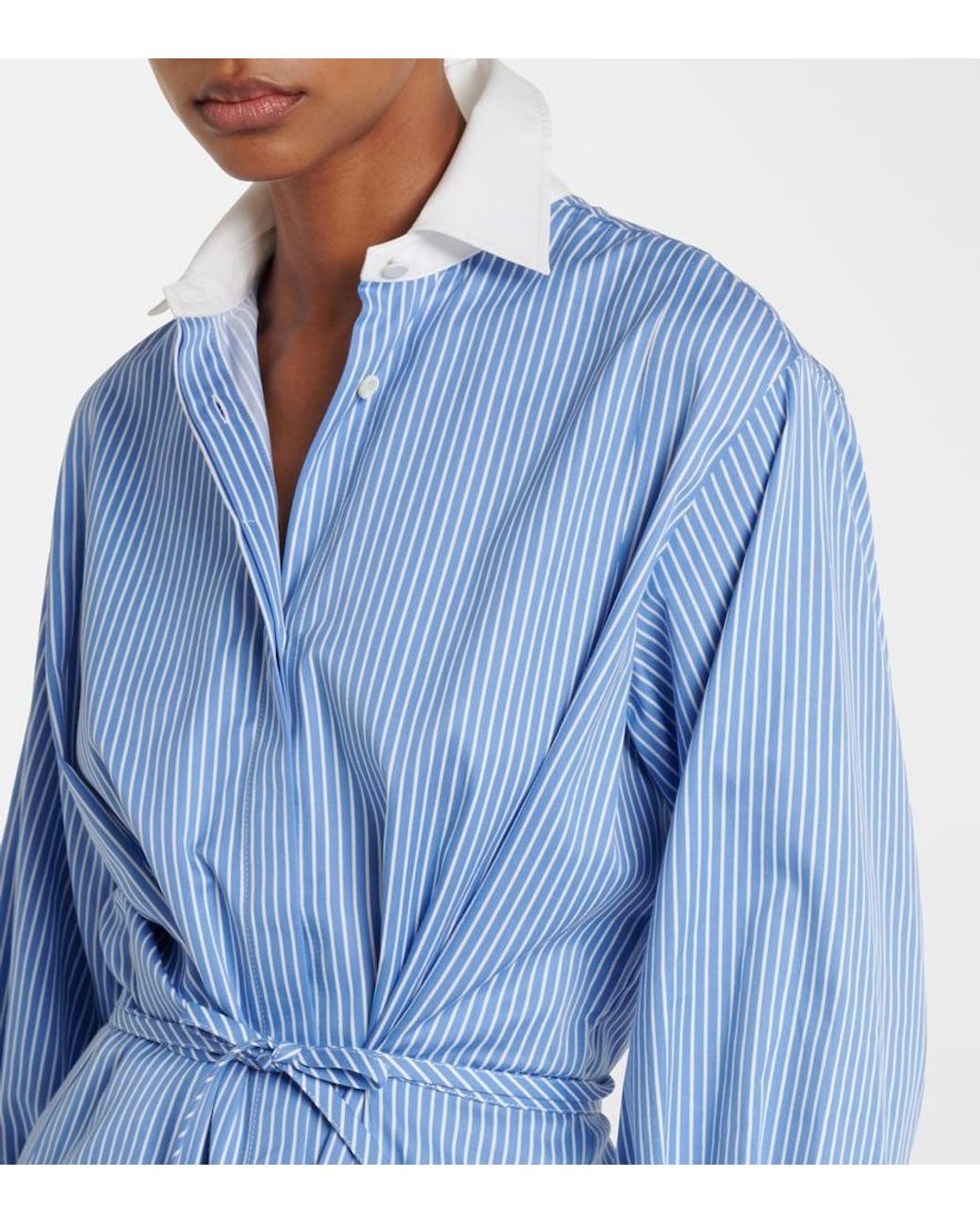 Altuzarra Blue Floyd Pinstripe Cotton Poplin Shirt Dress