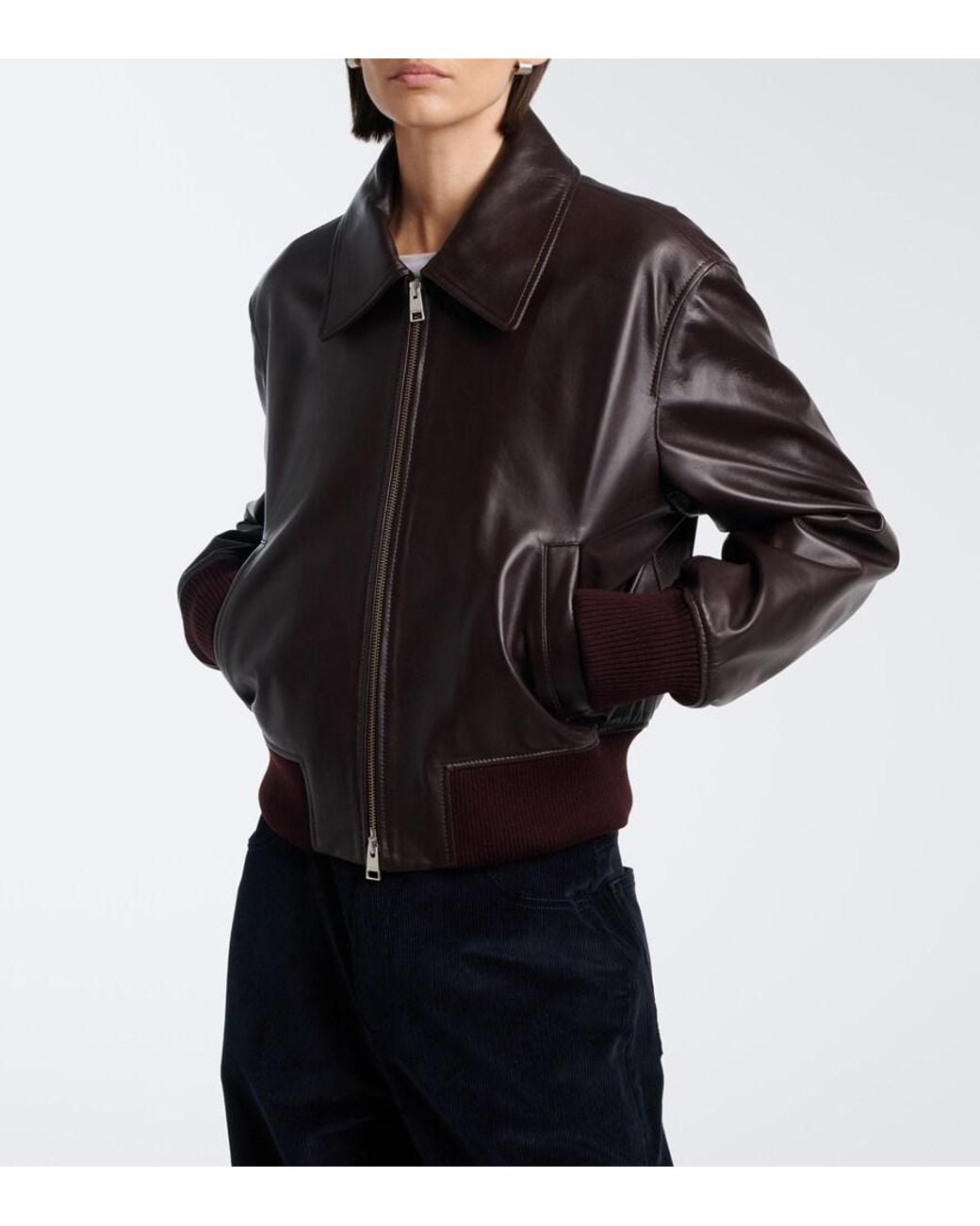 AMI Black Leather Jacket