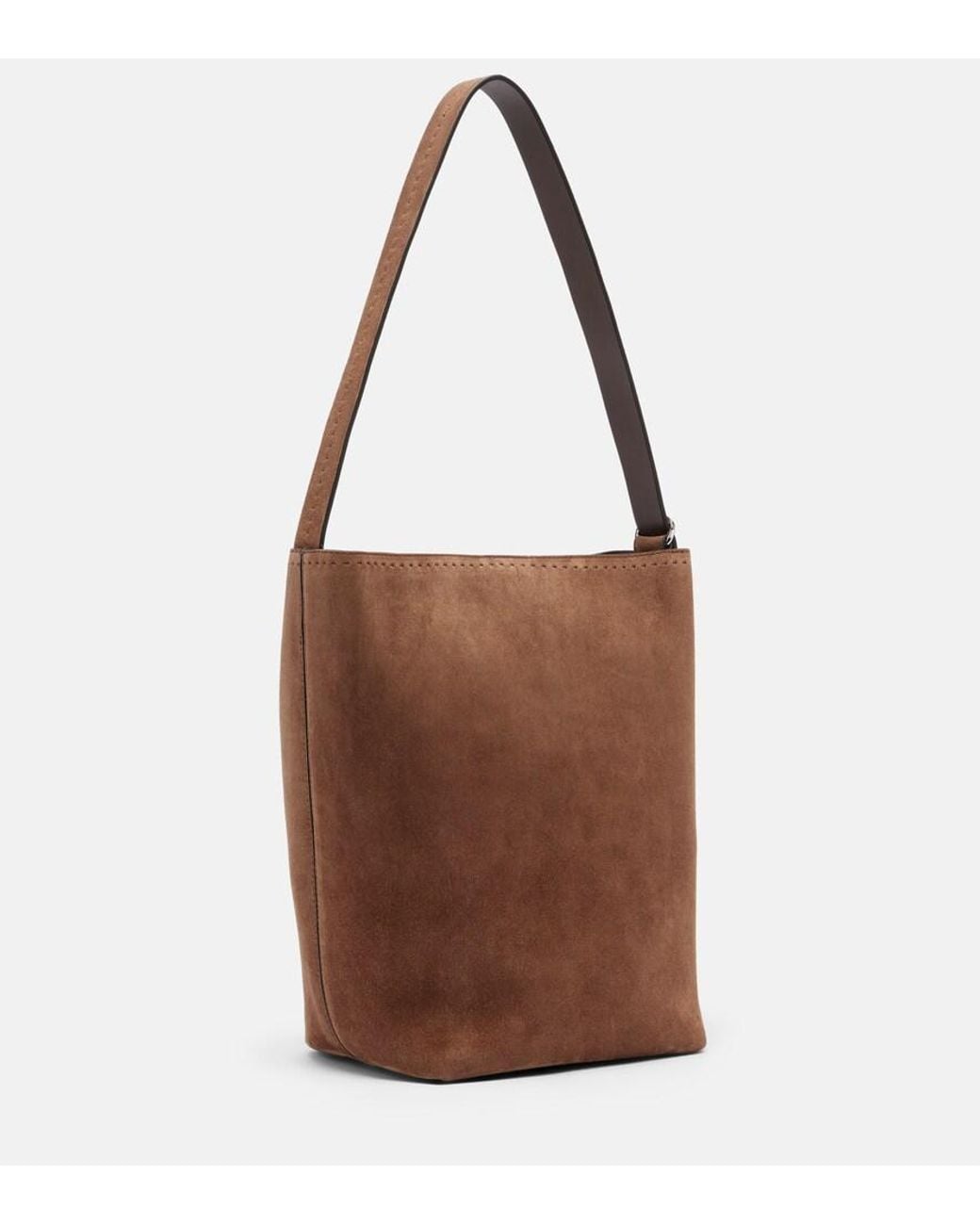 Max Mara Brown Medium Suede Bucket Bag