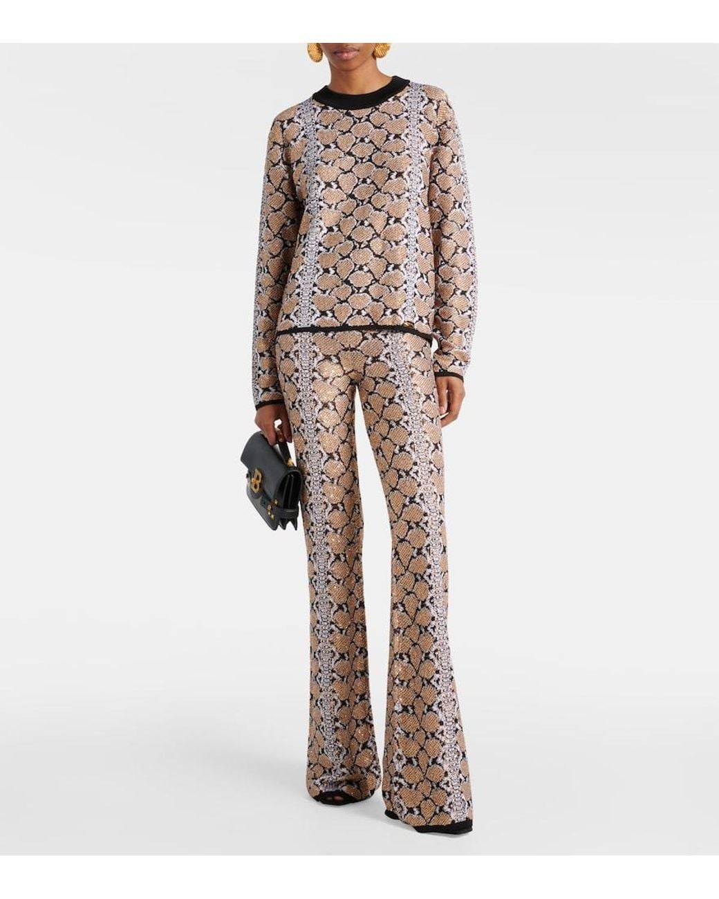 Balmain Multicolor Snake-Effect Jacquard Sweater
