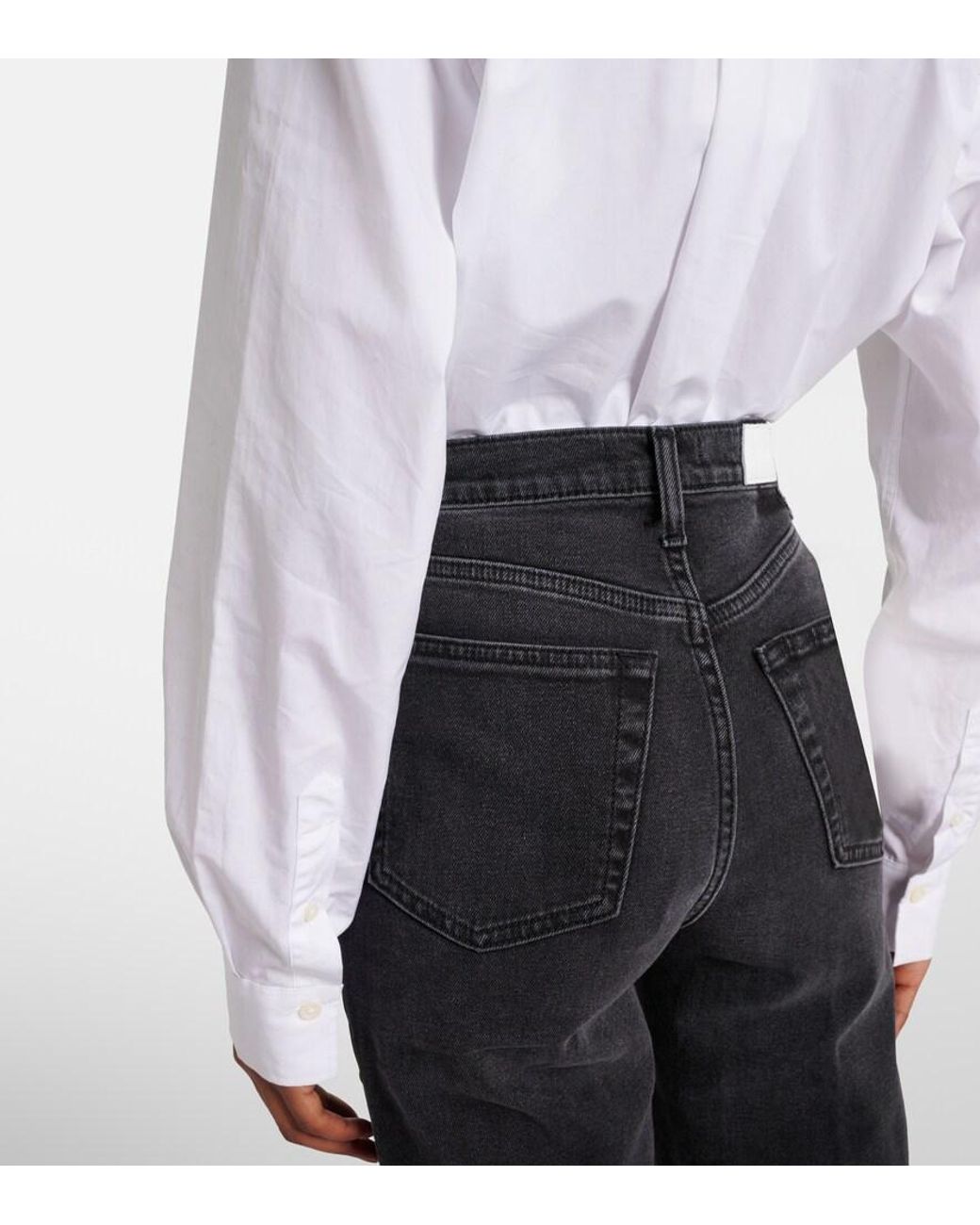 Re/done Black 70S Stove Pipe Straight Jeans