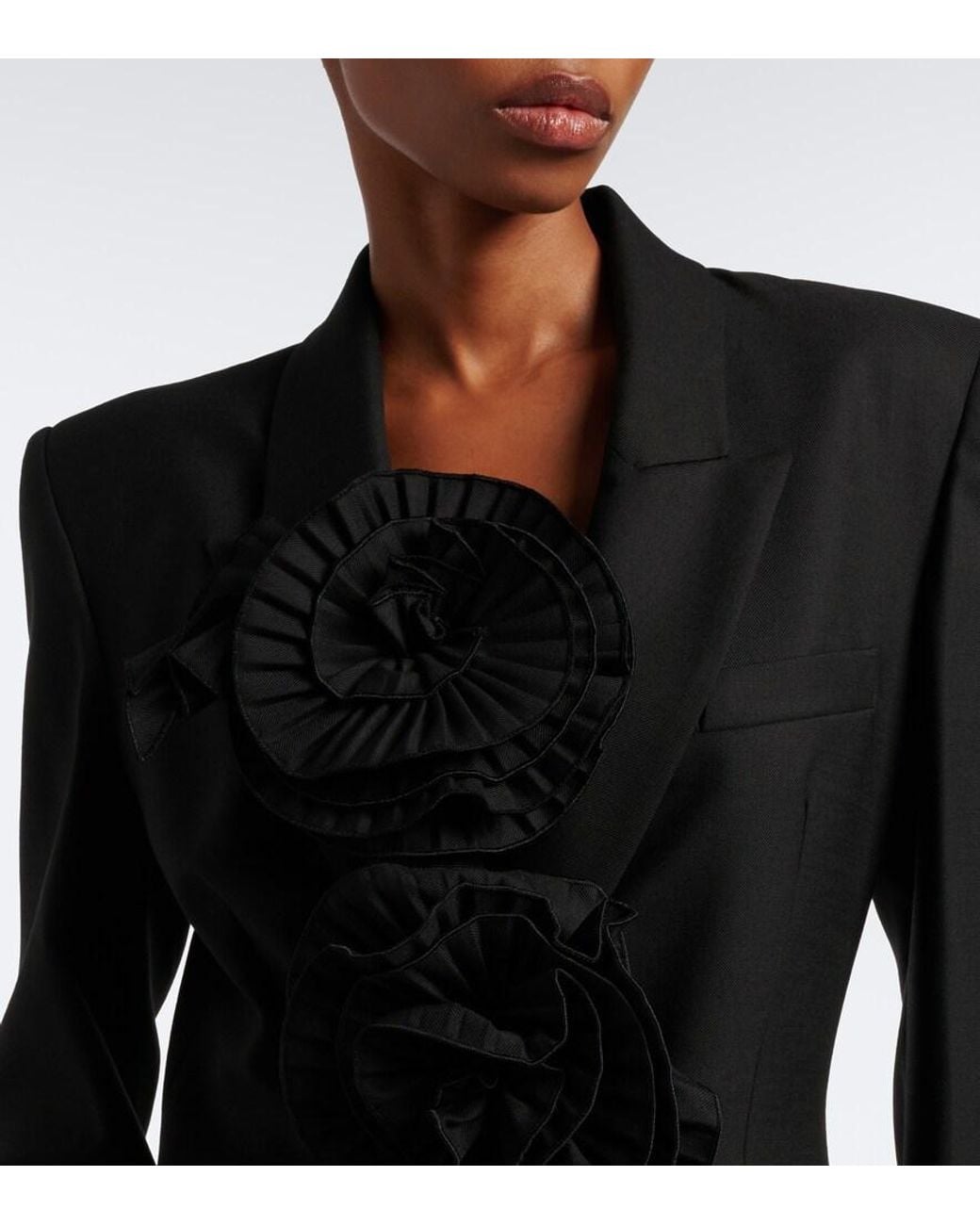 Blumarine Black Floral-Applique Blazer