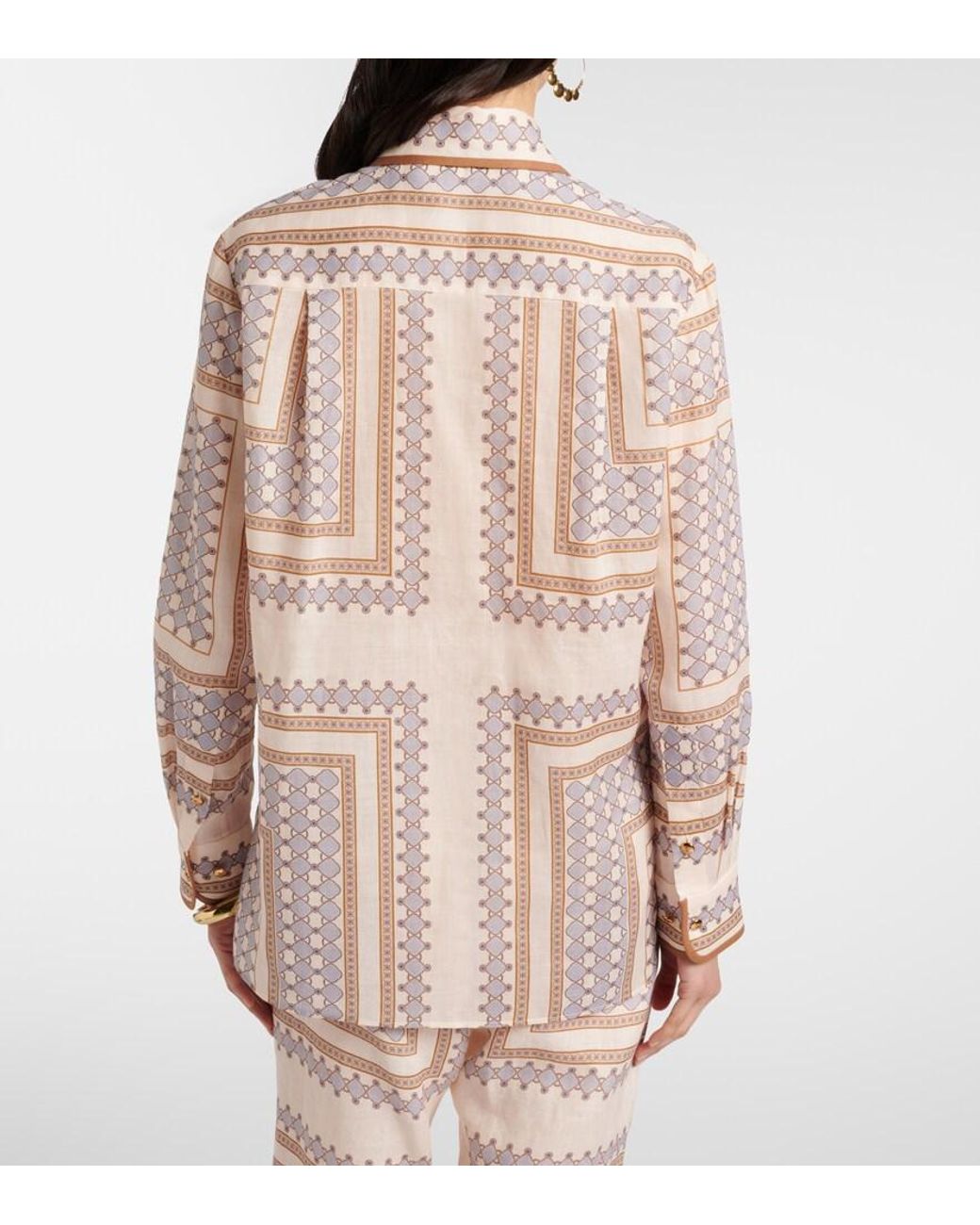 Zimmermann Natural Printed Ramie Shirt