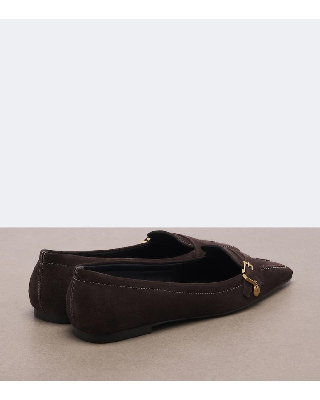 Tod's Brown Suede Ballet Flats