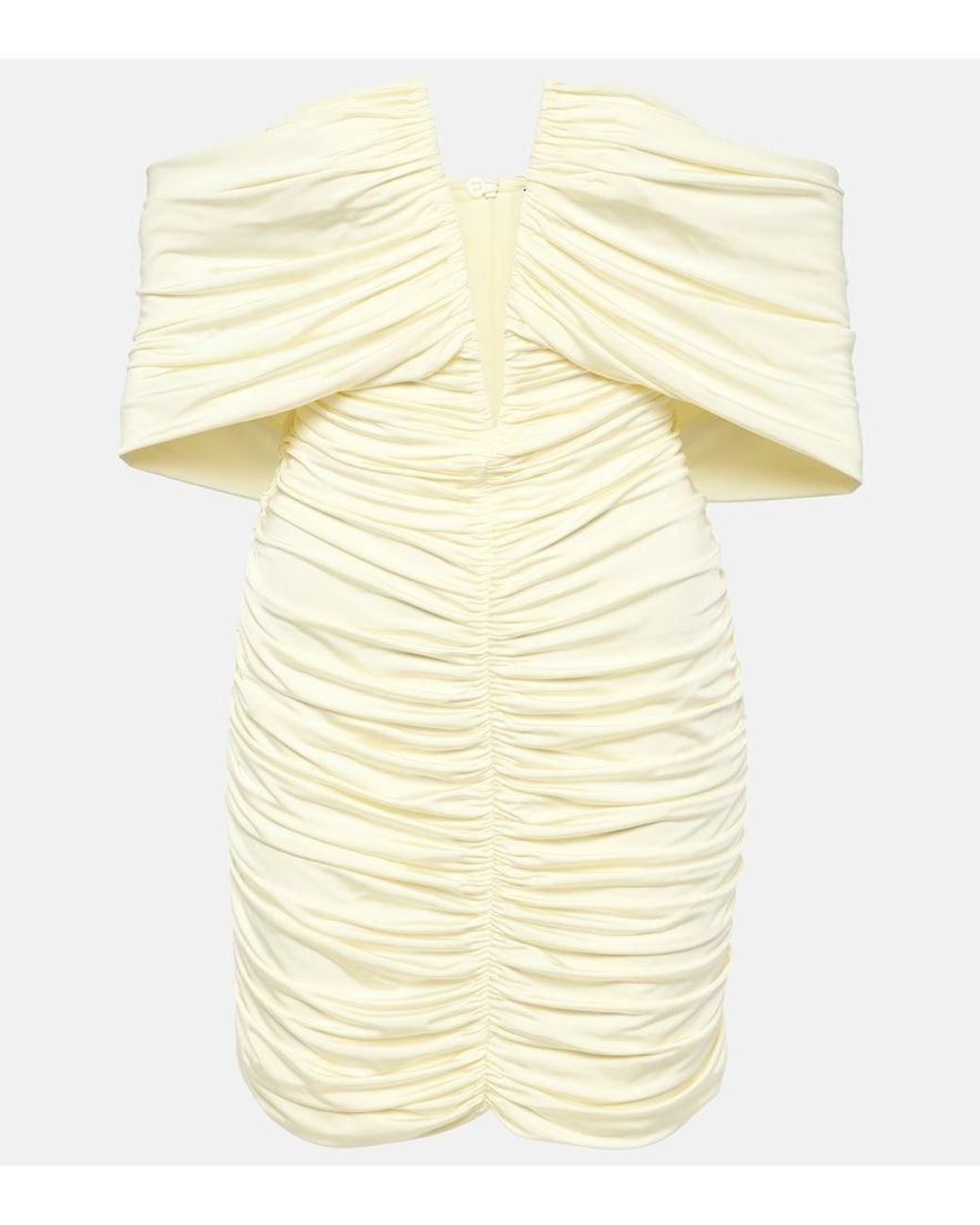 Magda Butrym Metallic Draped Off-Shoulder Minidress