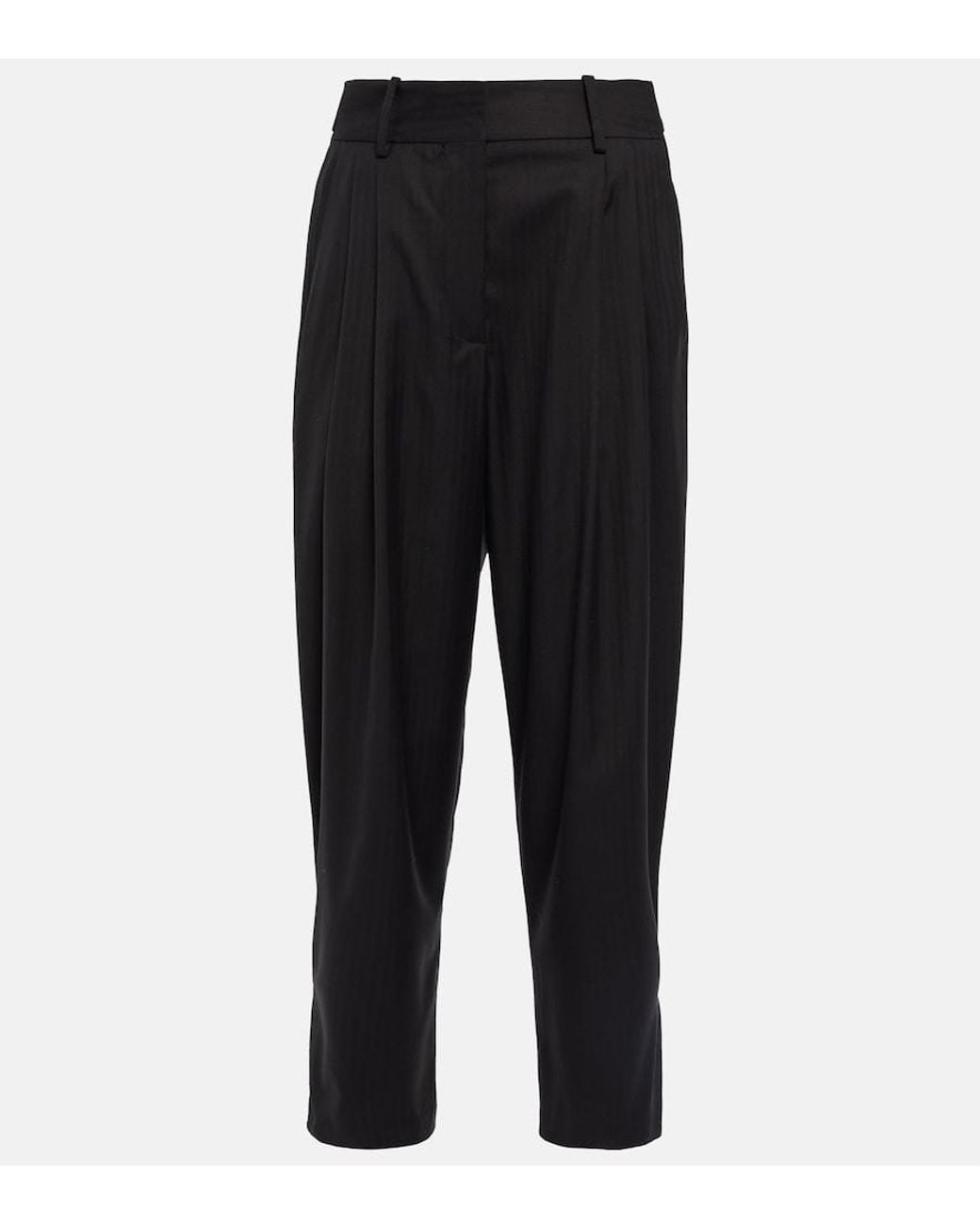 Alaïa Black Alaia Herringbone Tapered Wool Pants