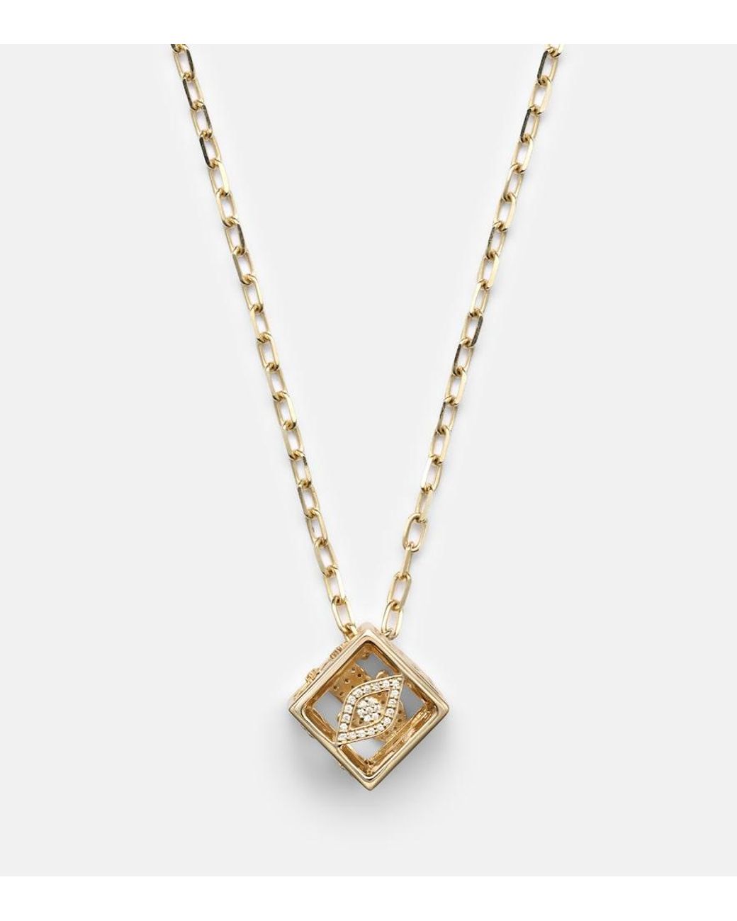 Sydney Evan Metallic 14Kt Charm Necklace With Diamonds