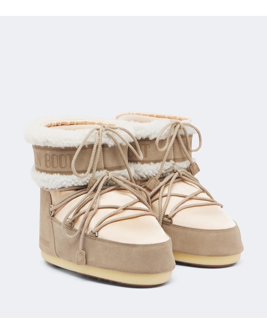 Moon Boot Natural Icon Low Pearly Plus Satin Snow Boots