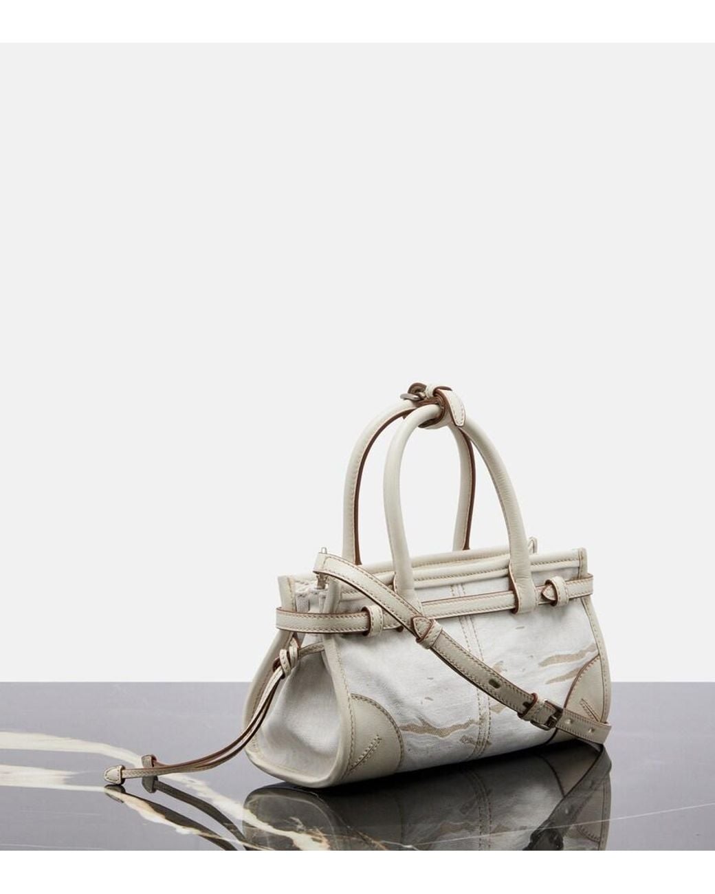 Prada White Bonnie Small Top-Handle Bag
