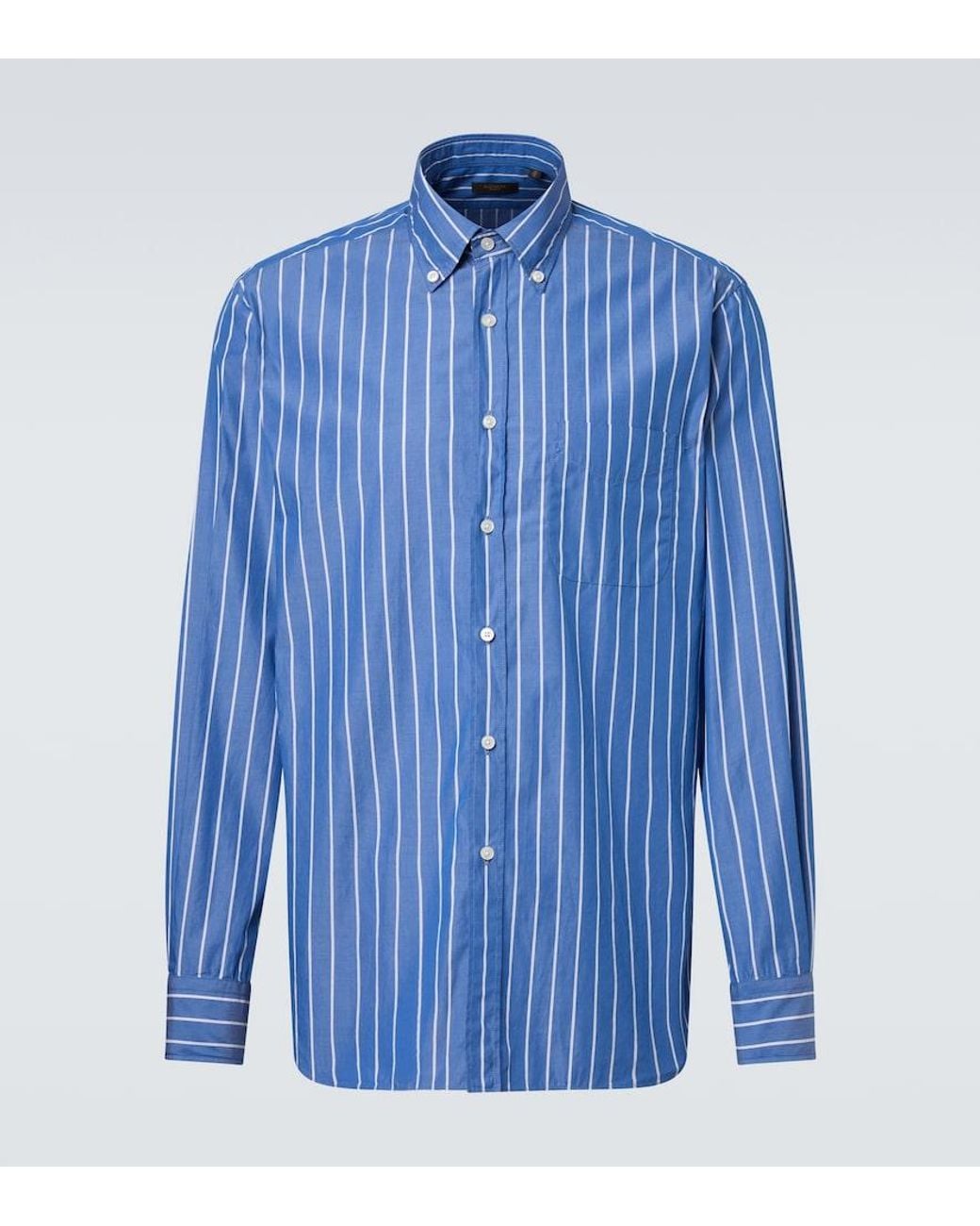 Camisa De Algodon A Rayas Slowear de hombre de color Blue