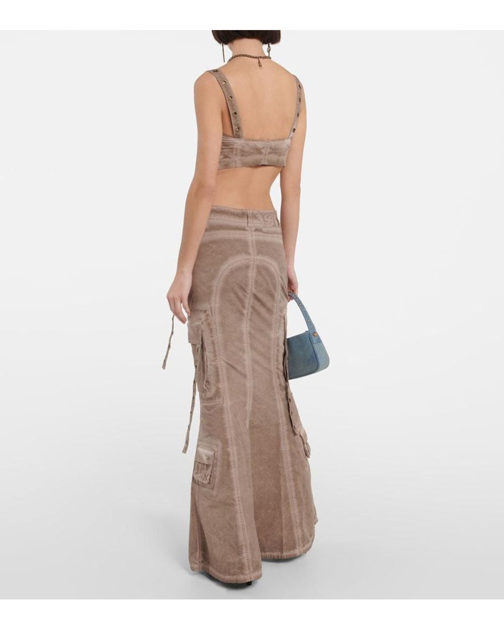 Blumarine Natural Denim Crop Top