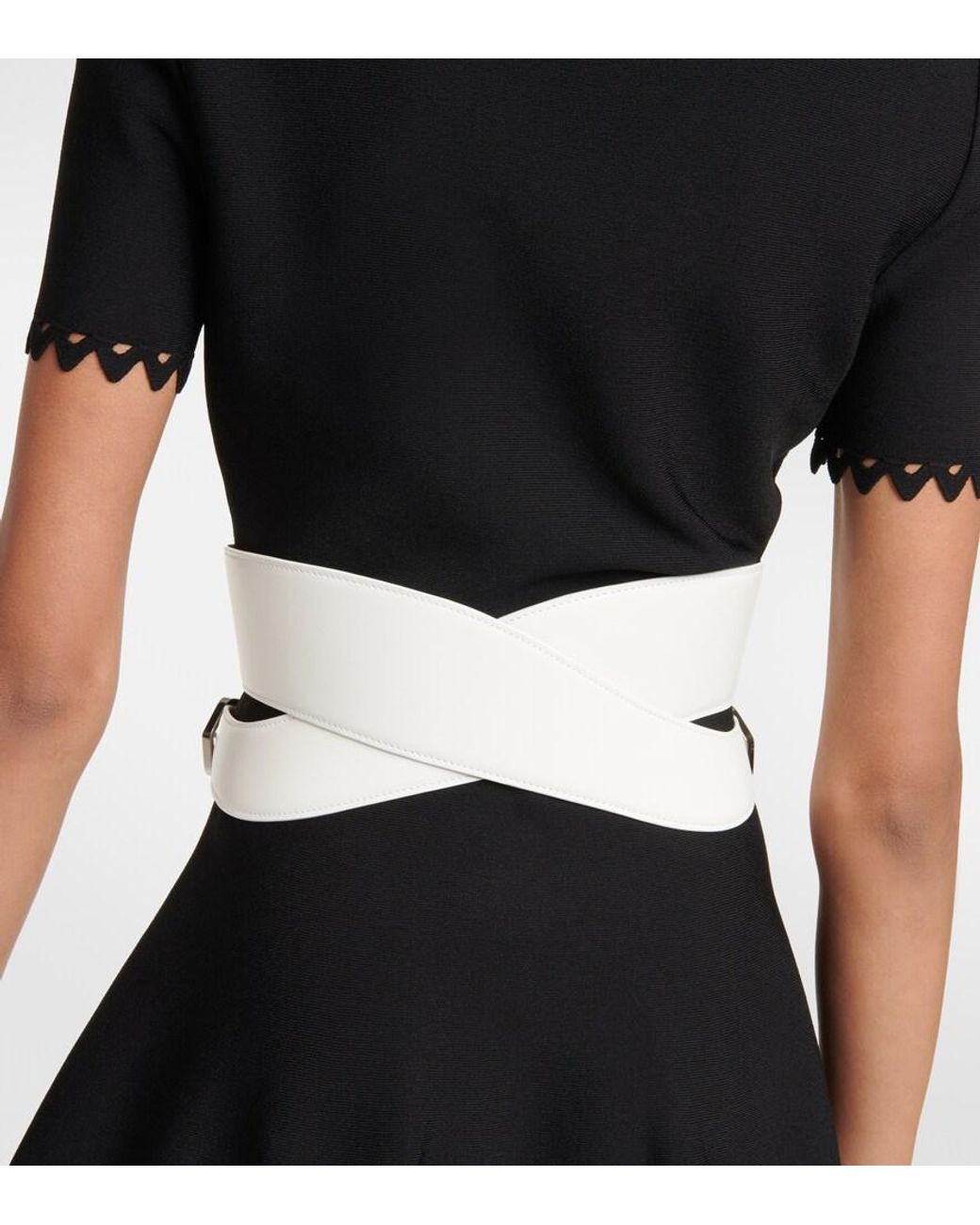 Alaïa White Cut-Out Leather Belt