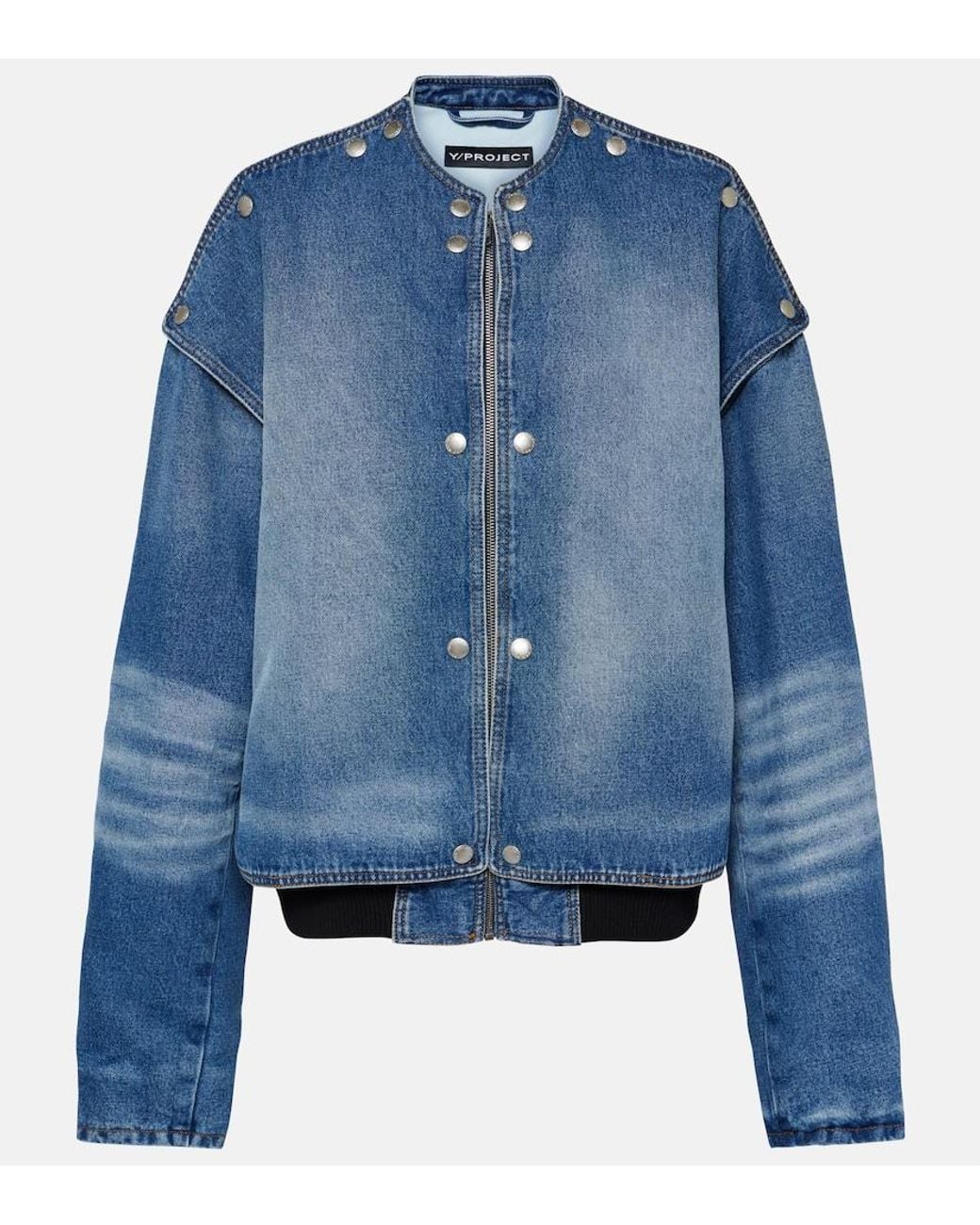Y. Project Blue Snap Off Denim Bomber Jacket