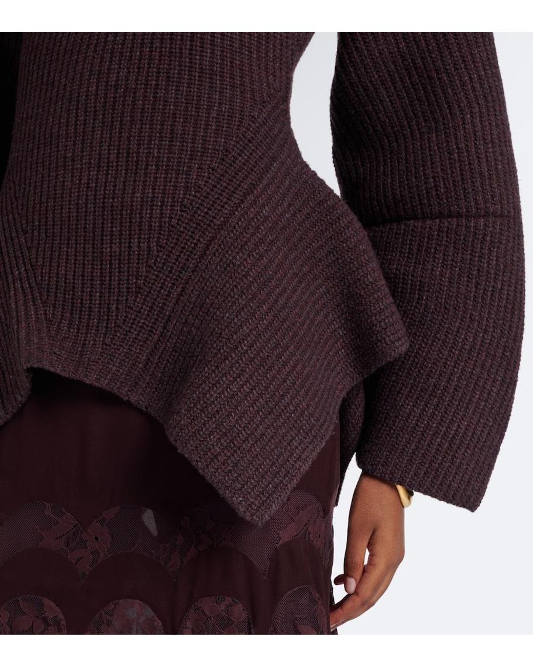 Zimmermann Brown Valiant Wool-Blend Half-Zip Sweater