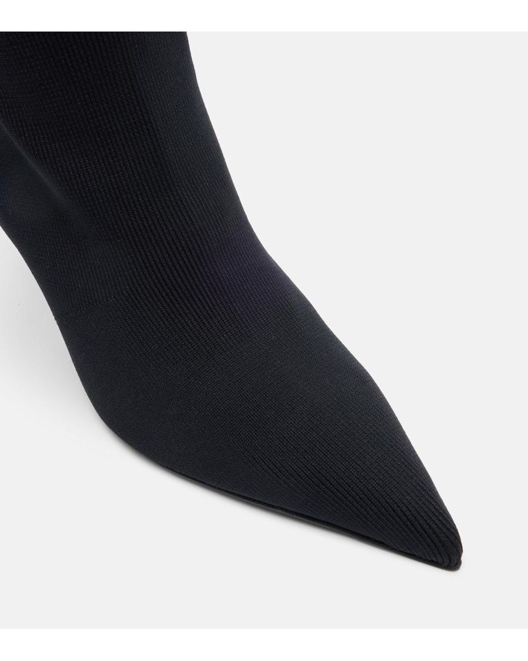 Balmain Black Knitted Wedge Over-The-Knee Boots