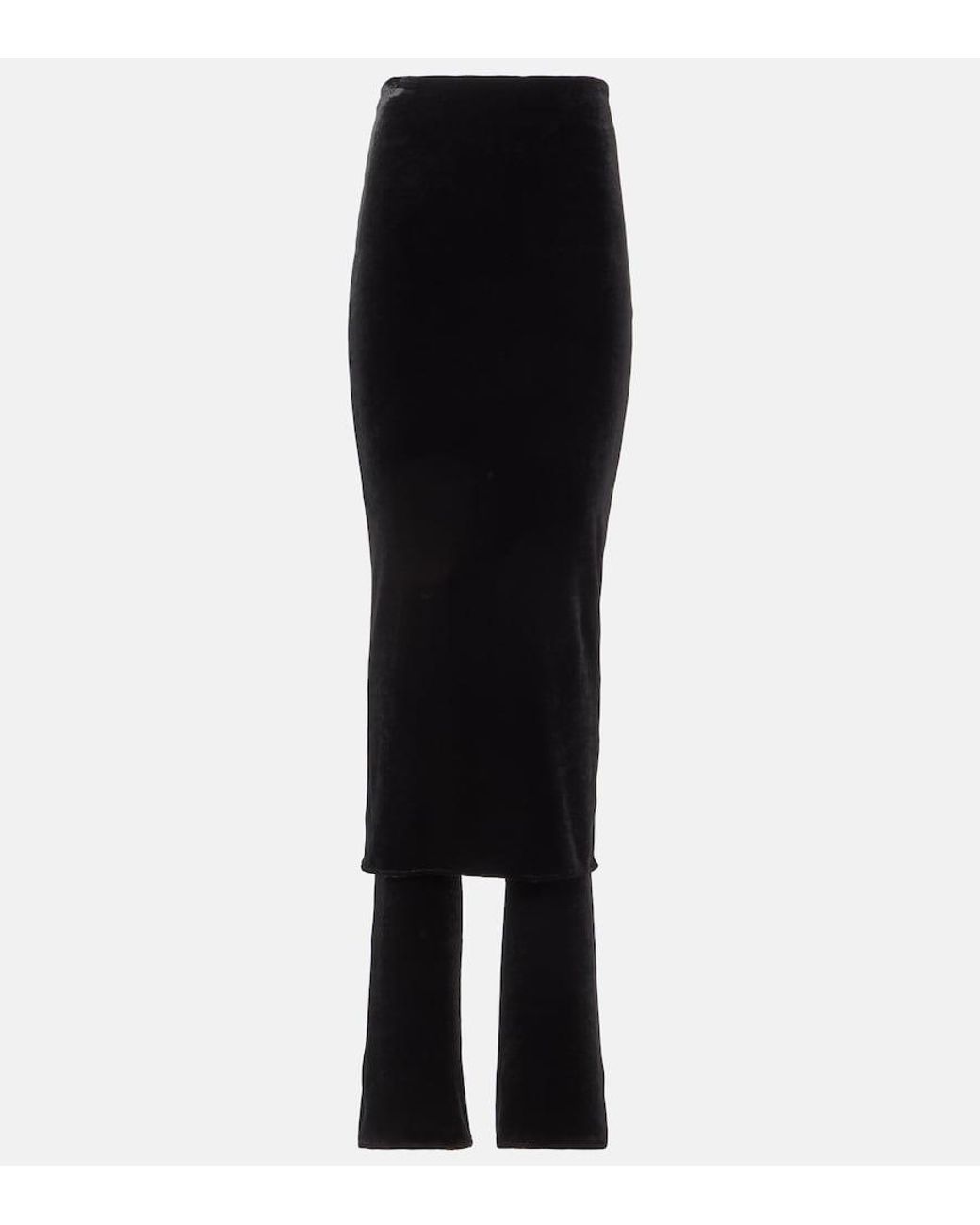 Alaïa Black Fluid Jersey Skirt Pants