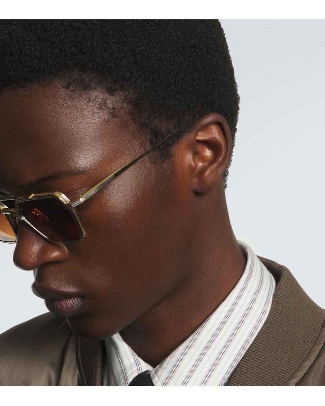 Jacques Marie Mage Brown Commodore Square Sunglasses for men