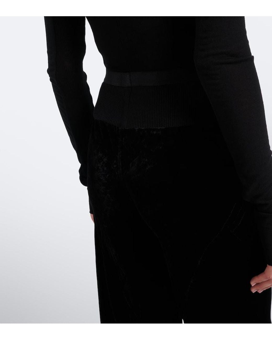 Rick Owens Black Bias Wide-Leg Pants