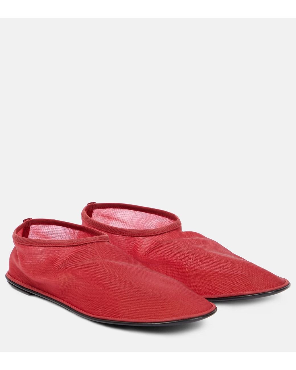 The Row Sock Mesh Flats in Red | Lyst