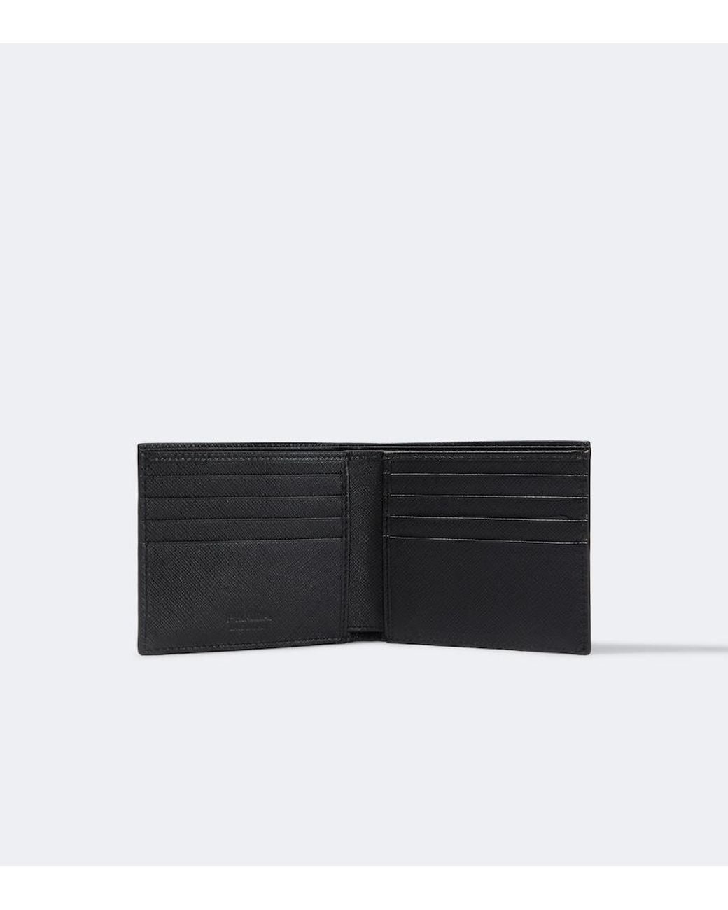 Prada Black Saffiano Leather Bifold Wallet for men