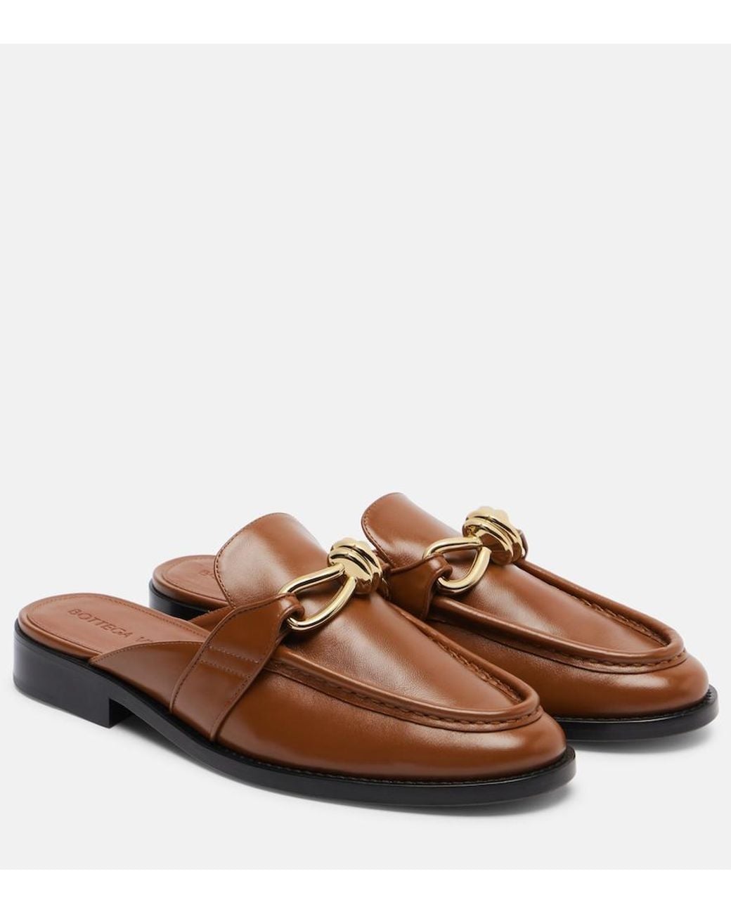 Bottega Veneta Brown Astaire Knot Leather Mules