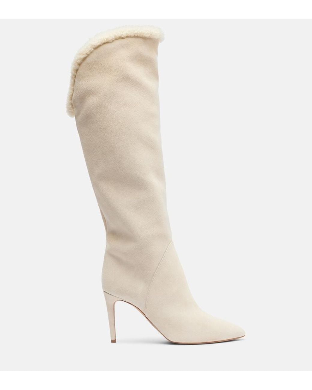Paris Texas Natural Gaia 85 Suede Knee-High Boots