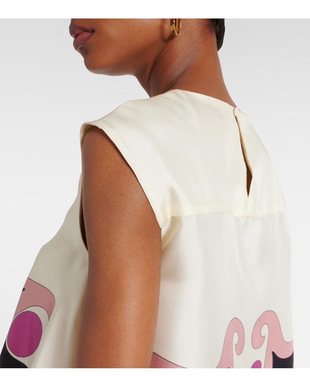 LaDoubleJ Pink San Carlo Printed Silk Twill Top