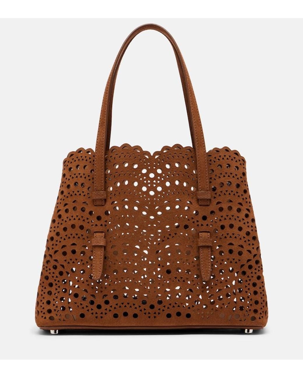 Alaïa Brown Mina 25 Vienne Wave Leather Top-Handle Bag