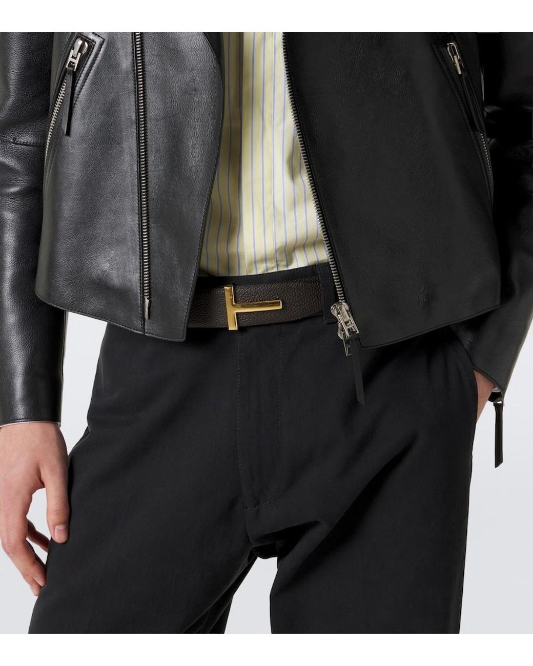 Cinturon de piel reversible Tom Ford de hombre de color Black