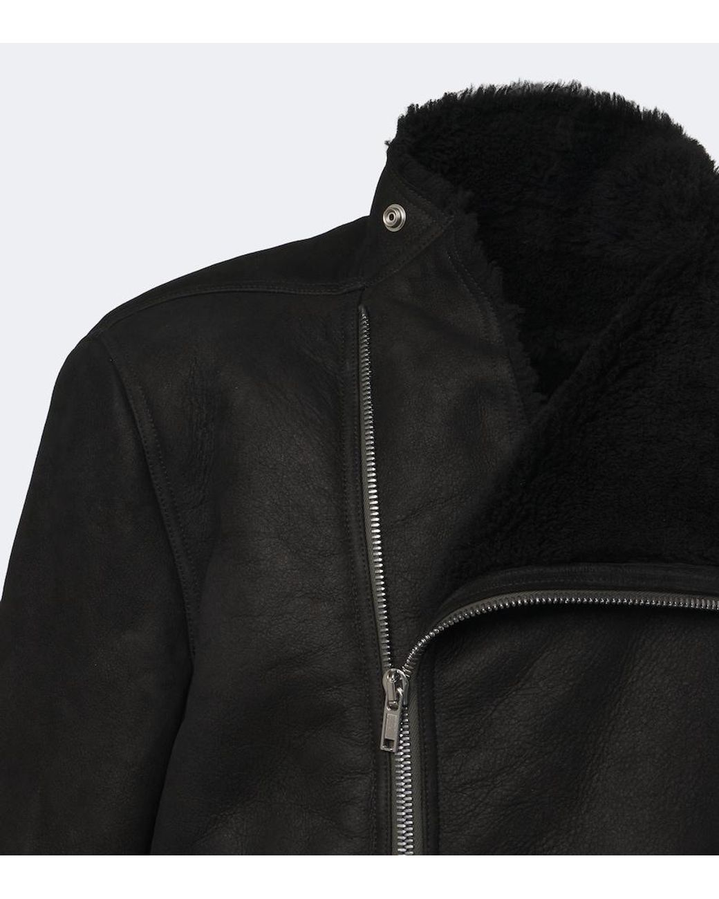 Rick Owens Black Hollywood Flight Leather Jacket for men