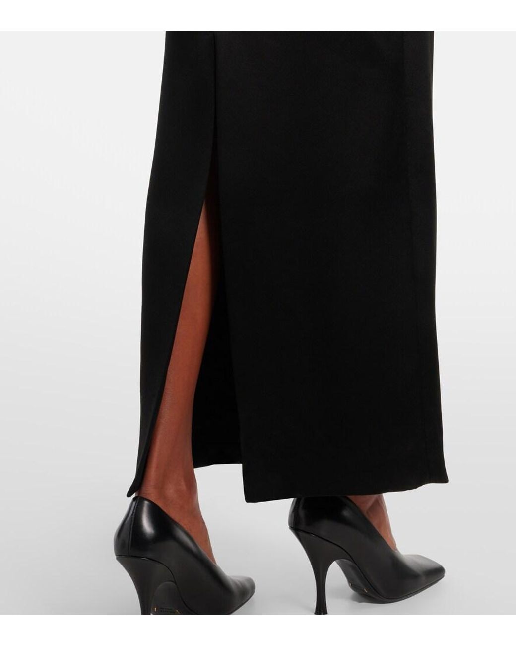 Khaite Black Chet Satin Maxi Skirt