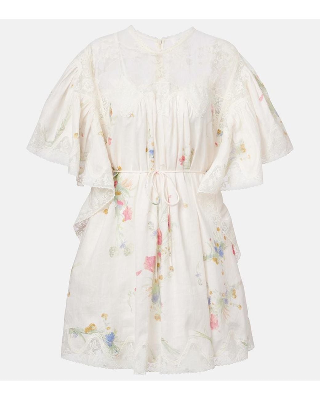 Zimmermann White Lucky Linen Mini Dress