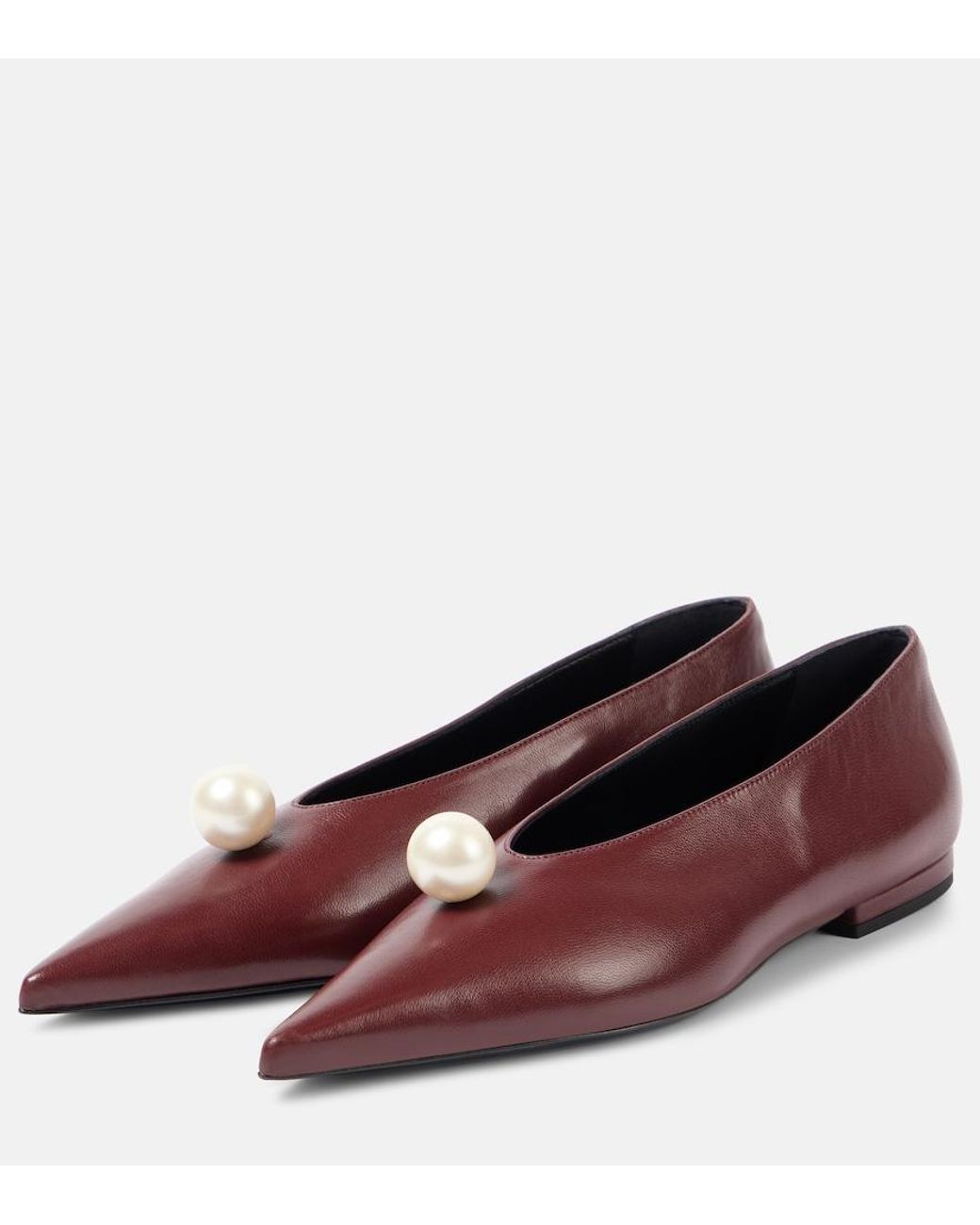 Magda Butrym Purple Leather Ballet Flats
