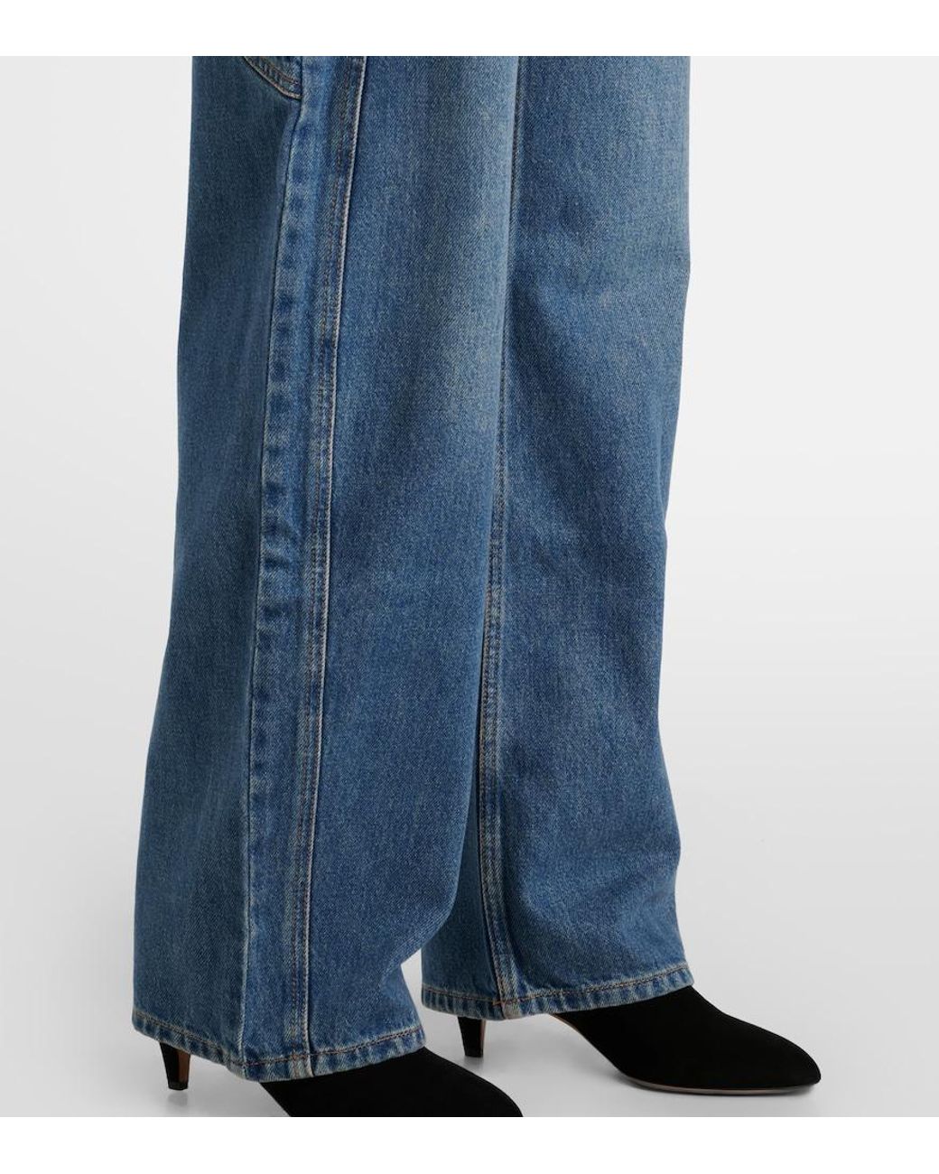 Isabel Marant Blue Betiane Wide-Leg Jeans