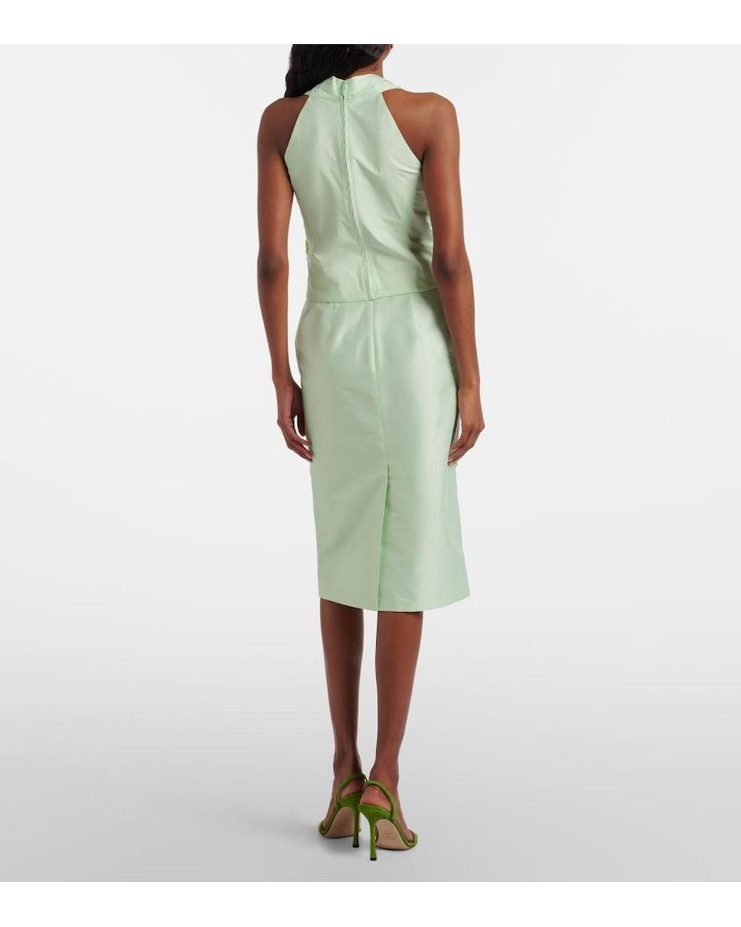 ShuShu/Tong Green Sequined Midi Skirt