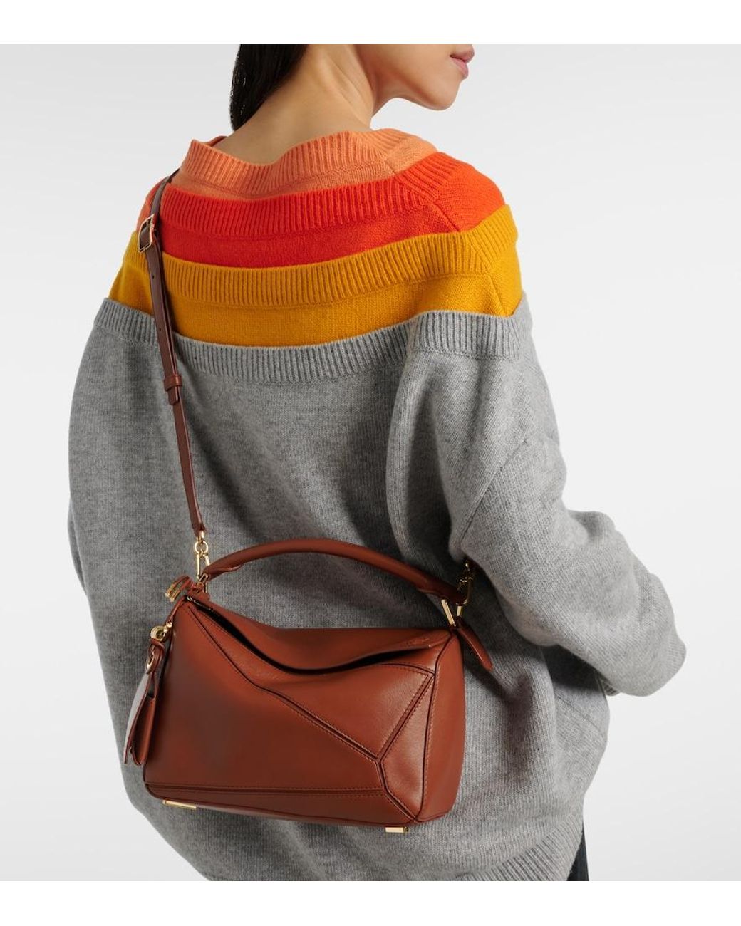 Borsa Featherlight Puzzle Small di Loewe in Brown
