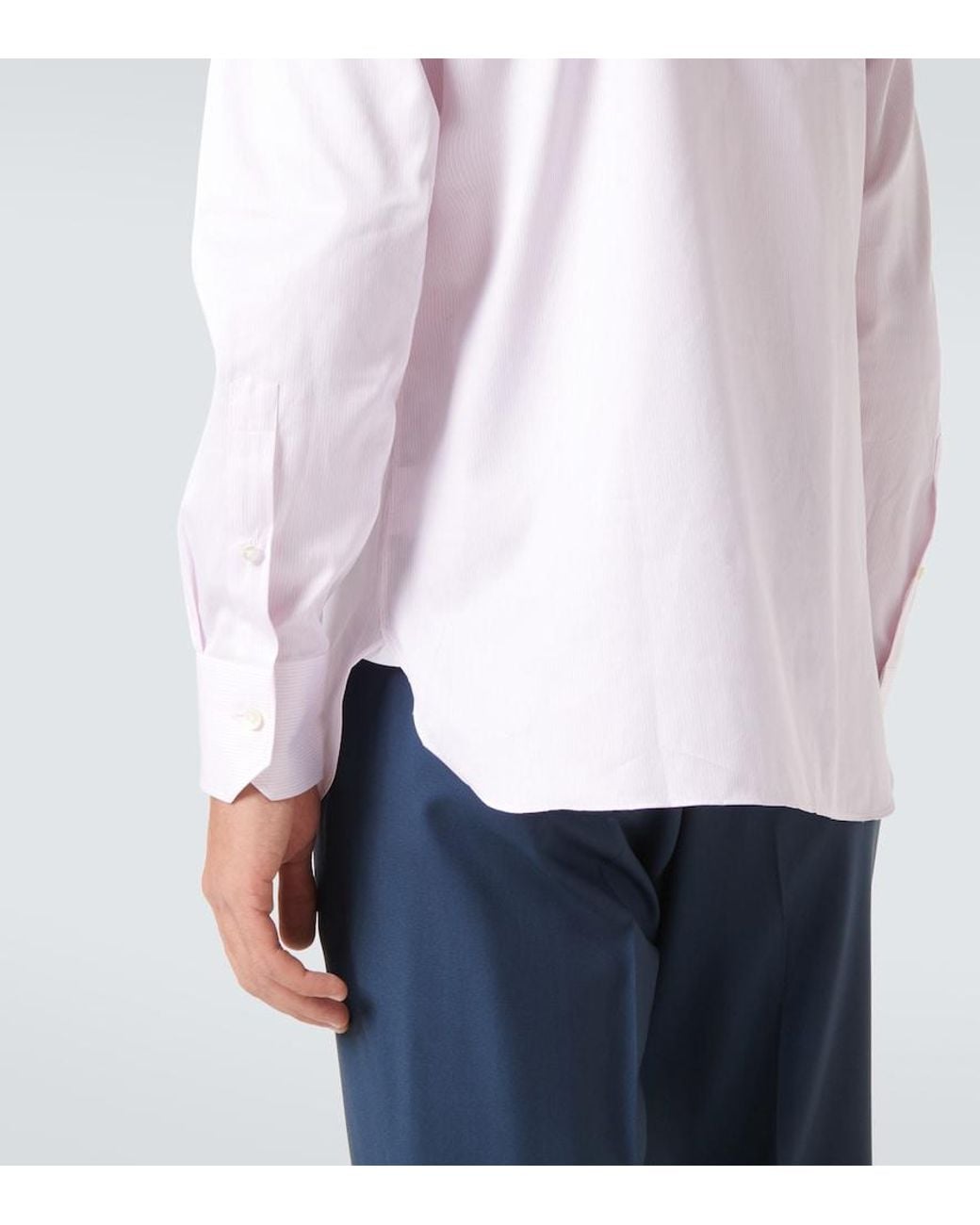 Zegna Pink Trofeo Striped Cotton Shirt for men