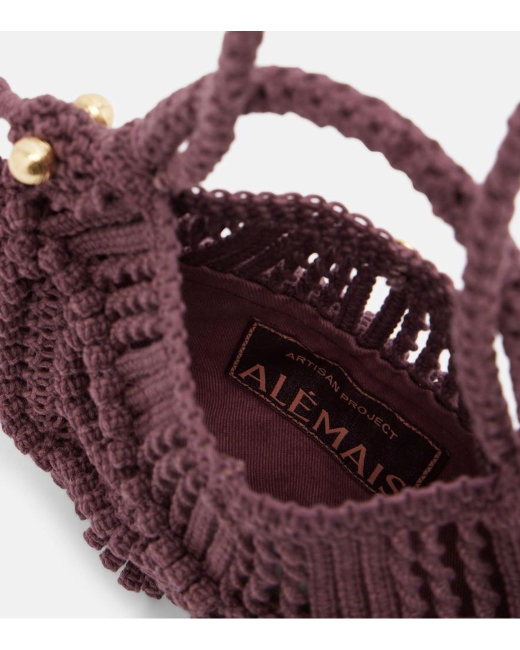 ALÉMAIS Purple Henkeltasche Macrame Small