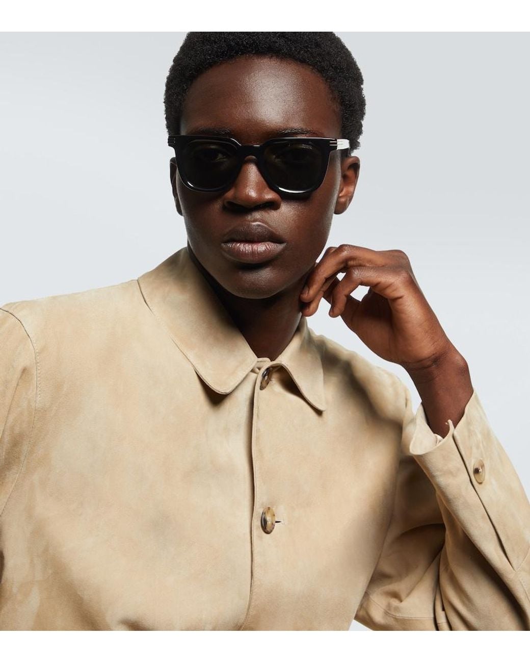 Zegna Brown Square Sunglasses for men